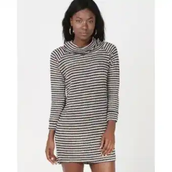 Revenge striped cowl neck mini dress multi