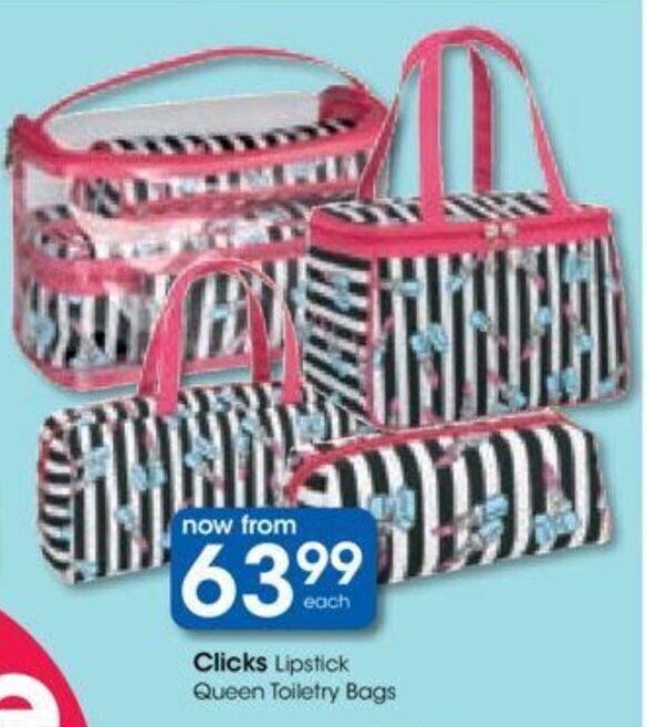 Clicks Lipstick Queen Toiletry Bags offer at Clicks