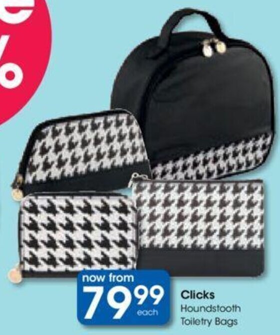 Clicks Houndstooth Toiletry Bags offer at Clicks