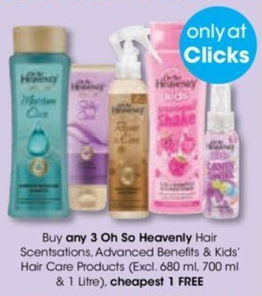 Buy any 3 Oh So Heavenly Hair Scentsations, Advanced Benefits & Kids