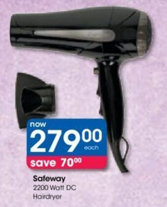 Clicks Safeway 2200 Watt DC Hairdryer offer