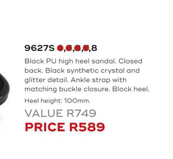Honey Fashion Accessories Black pu high heel sandal. offer