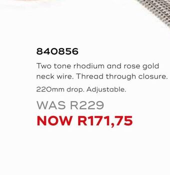 Honey Fashion Accessories Two tone rhodium and rose gold neck wire offer