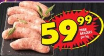 Shoprite PORK BANGERS per kg offer
