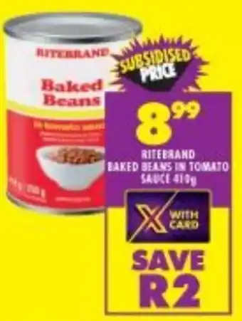 Shoprite BAKED BEANS IN TOMATO SAUCE 410g offer