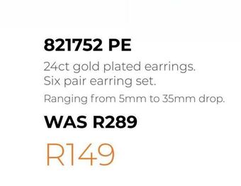 Honey Fashion Accessories 24ct gold plated earrings offer