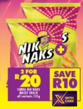 Shoprite Simba Nik Naks Maize Snack all variants 135g offer