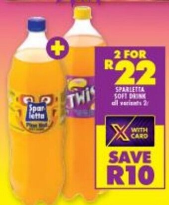 Shoprite Sparletta Soft Drink all variants 2L offer