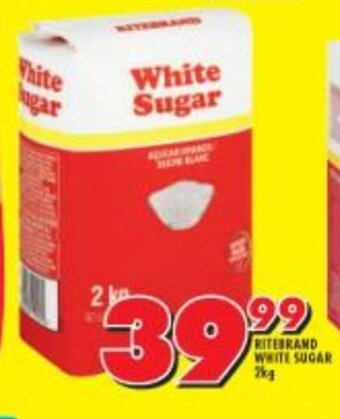 Shoprite RITEBRAND WHITE SUGAR 2kg offer