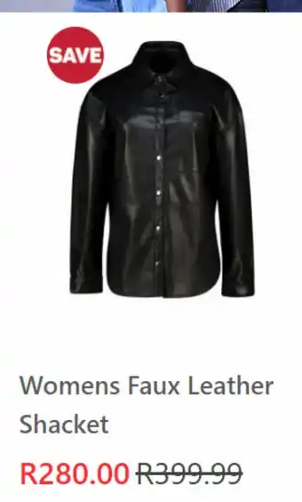 Womens faux leather shacket