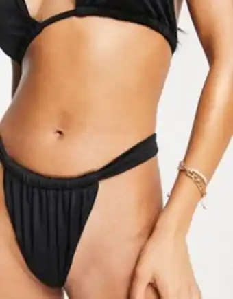 Asos Asos design mix and match brazilian tanga side bikini bottom in black offer