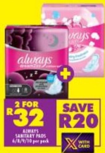 Shoprite ALWAYS SANITARY PADS offer
