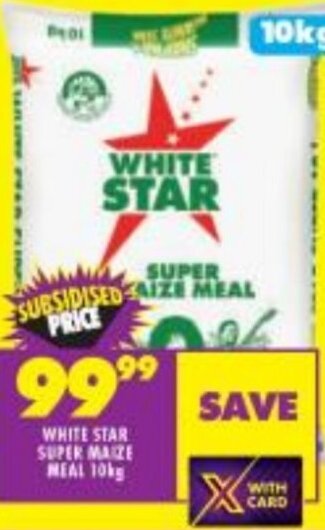 Shoprite WHITE STAR SUPER MAIZE MEAL 10kg offer