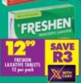 Shoprite FRESHEN LAXATIVE TABLETS 12 per pack offer