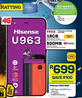 Pick n Pay Hisense U963 8GB offer