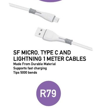 Pick n Pay SF MICRO, TYPE C AND LIGHTNING 1 METER CABLES offer