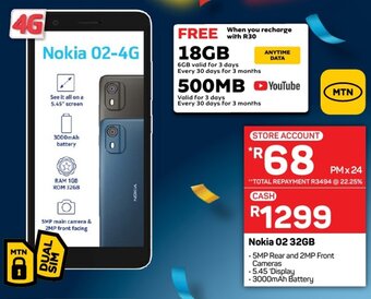 Pick n Pay Nokia 02 32GB offer