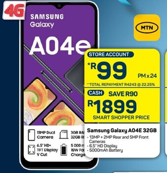 Pick n Pay Samsung Galaxy A04E 32GB offer
