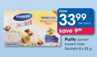 Purity Junior! Instant Oats Sachets 8 x 35 g