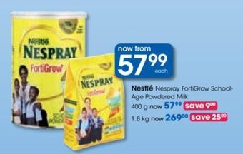 Clicks Nestlé Nespray FortiGrow School-Age Powdered Milk offer