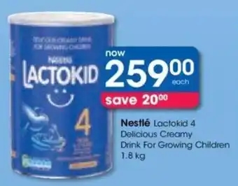 Clicks Nestle Lactokid 4 Delicious Creamy Drink For Glowing Children 1.8kg offer