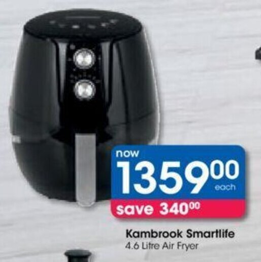 Kambrook Smartlife 4.6 Litre Air Fryer offer at Clicks