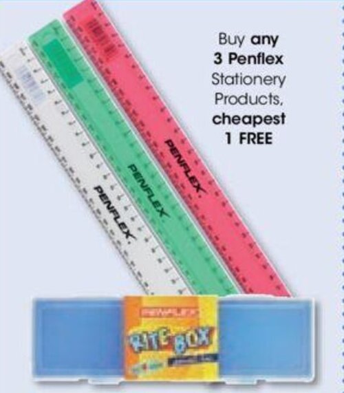 Buy any 3 Penflex Stationery Products, cheapest 1 FREE offer at Clicks
