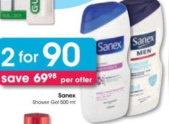 Clicks Sanex Shower Gel 500 ml offer