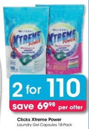 Clicks Clicks Xtreme Power Laundry Gel Capsules 18-Pack offer
