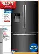 OK Furniture Hisense 536l black stainless steel finish french door freezer fridge with water dispenser h720fsb-wd offer