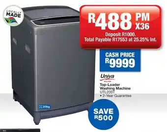OK Furniture Univa 20kg top loader washing machine utl200t offer