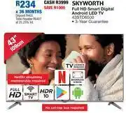 Skyworth 43 full hd smart digital android led tv 43std6500