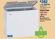 Zero 215l white gas/electric chest freezer gf215