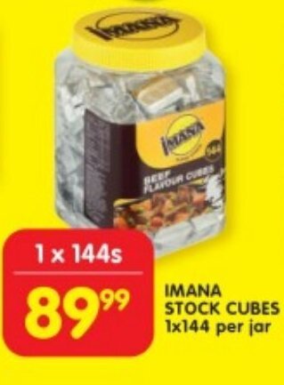 Shoprite IMANA STOCK CUBES 1x144 per jar offer
