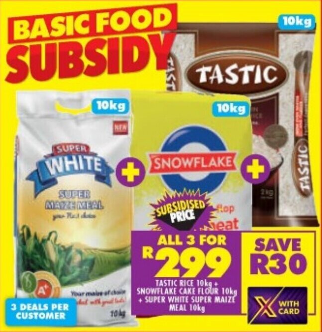 TASTIC RICE 10kg SNOWFLAKE CAKE FLOUR 10kg SUPER WHITE SUPER MAIZE tastic-rice-10kg-snowflake-cake-flour-10kg-super-white-super-maize