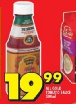 Shoprite ALL GOLD TOMATO SAUCE 500ml offer