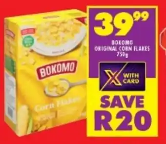 Shoprite BOKOMO ORIGINAL CORN FLAKES 750g offer