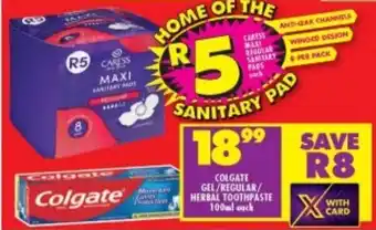 Shoprite COLGATE GEL/REGULAR/ HERBAL TOOTHPASTE offer