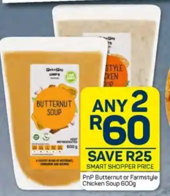 Pick n Pay PnP Butternut or Farmstyle Chicken Soup 600g offer