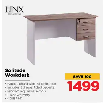 HiFi Corp Linx - Solitude Workdesk - 10118754 offer