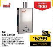 Builders Warehouse Totai 20l gas geyser offer