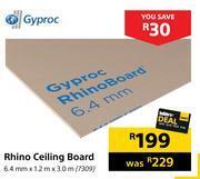 Gyproc rhino ceiling board 6.4m x 1.2m x 3.0m offer at Builders Warehouse