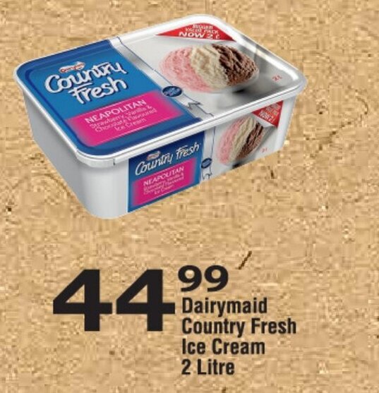 Dairymaid Country Fresh Ice Cream 2L offer at Oxford Freshmarket