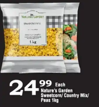 Oxford Freshmarket Nature's Garden Sweetcorn/ Country Mix/ Peas 1kg offer
