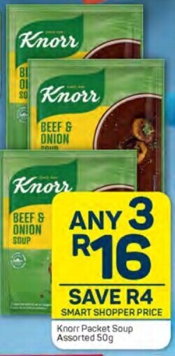 Pick n Pay Knorr Packet Soup Assorted 50g offer