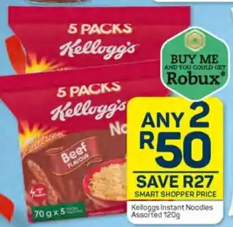 Pick n Pay Kelloggs Instant Noodles Assorted 120g offer
