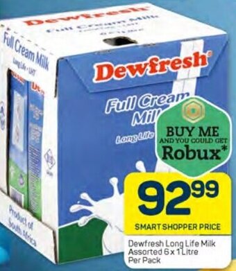 Pick n Pay Dewfresh Long Life Milk Assorted 6x 1Litre Per Pack offer