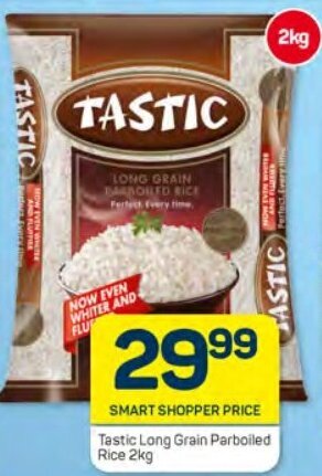 Pick n Pay Tastic Long Grain Parboiled Rice 2kg offer