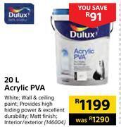 Builders Warehouse Dulux acrylic pva-20l offer