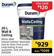 Builders Warehouse Duram wall & ceiling-20l offer